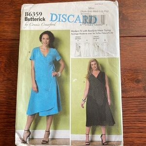 2/$15 Butterick B6359 Sewing Patter XS-XL